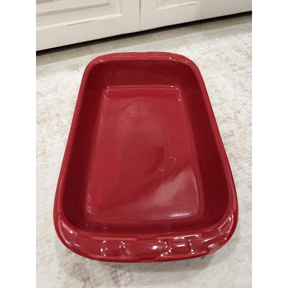 Longaberger Woven Traditions Paprika Red Pottery 9x13 Baker